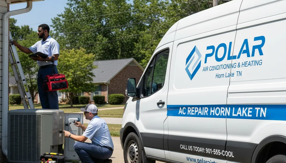 Professional AC repair technician servicing air conditioner unit in Memphis TN home